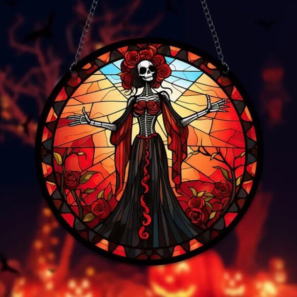 Other - Halloween Skeleton Bride Suncatcher